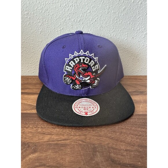 Men's Mitchell & Ness Black/Purple NBA Toronto Raptors Hat Adjustable Snapback - Picture 1 of 8